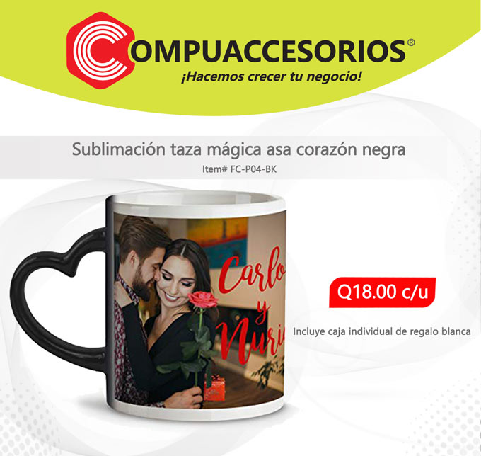 Sublimacion Taza negra asa corazon!